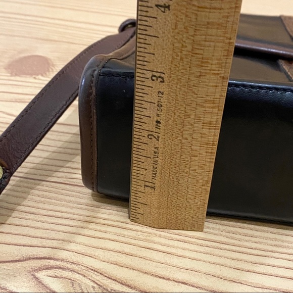 Vintage 80’s Brahmin Black/Brown Croc Leather Crossbody Bag - Picture 8 of 16